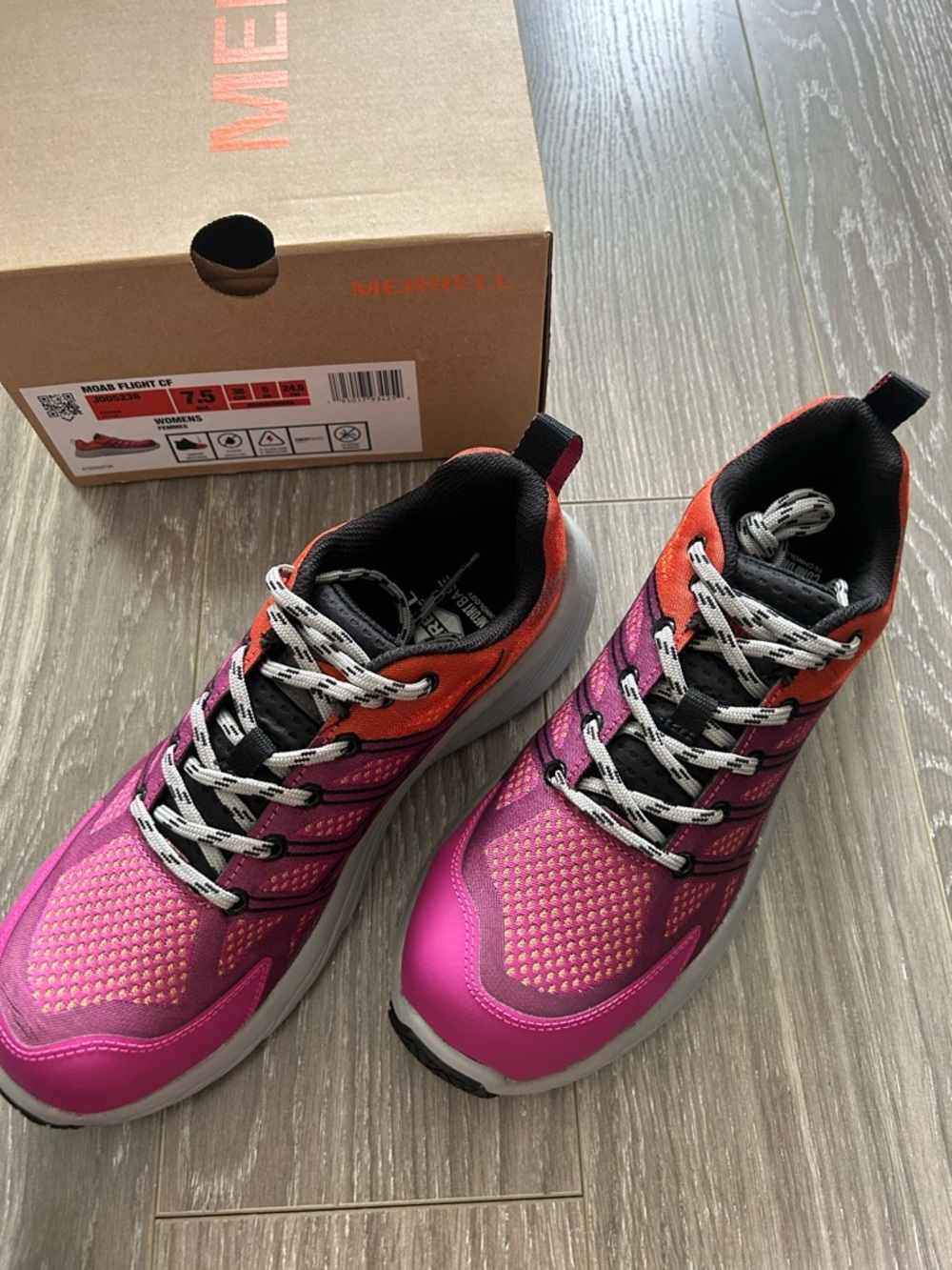 Merrell Moab Flight Carbon Fiber Sneakers Toe Fuchsia Womens Size 7.5 NEW - Picture 3 of 7